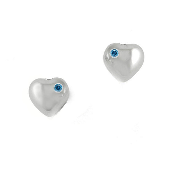 HEART STUD EARRINGS, 925 Sterling Silver Heart Stud Earrings, Heart Sapphire Stud/Love Earrings/Dainty Everyday Earrings/Tiny Stud Earrings