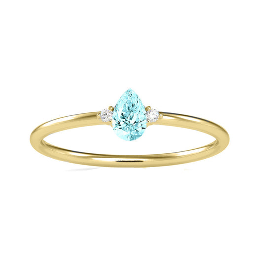 Pear Cut Topaz  Engagement Ring/ Pear Shape Blue Topaz Ring/ 925 Sterling Silver/ Dainty Ring/December Birthstone/Stacking Ring/Promise Ring
