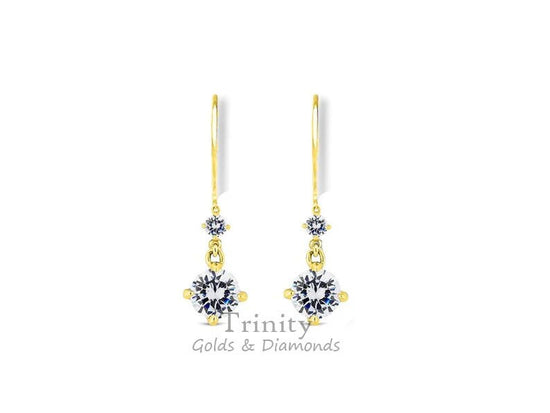 Moissanite Drop Earrings, Prong Set Diamond Drop Earrings, Sterling Silver Diamond Dangle Earrings, Moissanite Earrings, Mother&