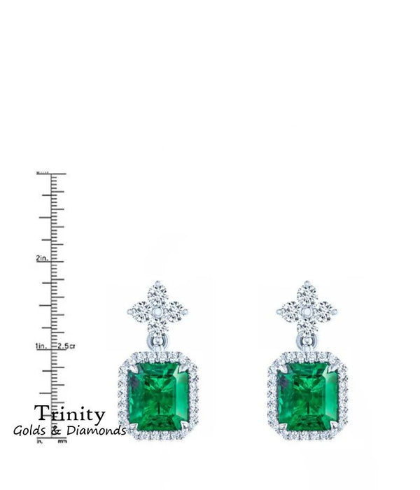 Green Emerald Drop Earrings, Emerald Women's Earrings, Emerald Gemstone Earrings, Silver Emerald Earrings, Cute Earrings, Mother's day Gift