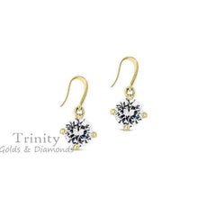 2.0CT Moissanite Dangle Earrings, Simple Dangle Earrings, Diamond Dangle Earring, Diamond Drop Earrings, Everyday Use Dangle Earrings, Gifts