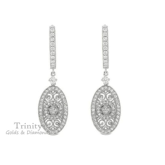 MOISSANITE ENGAGEMENT EARINGS,Diamond Earrings Dangle,Dangle & Drop Earrings, Wedding Earrings,