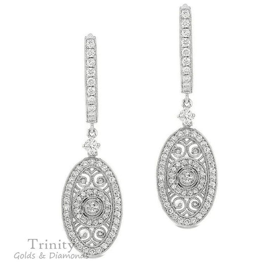 Unique Moissanite Earrings, 925 Sterling Silver Moissanite Earrings, Wedding Dangle Earrings