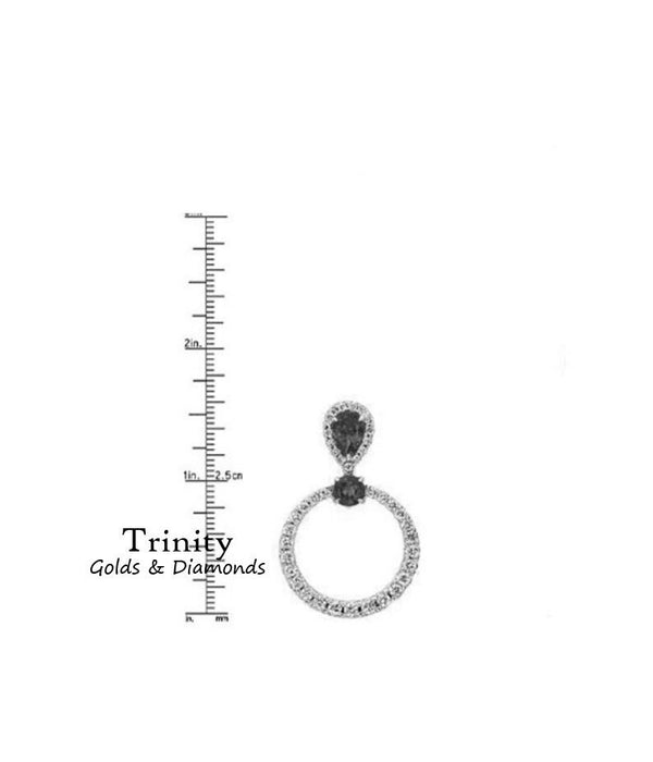 14KT White Gold Finish 2.0 CT Emerald Diamond Dangle Drop Earrings • Sterling Silver Emerald Earrings • Perfect Gift