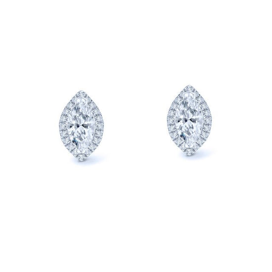 MARQUISE STUD EARRINGS, 1.0 ct Marquise Diamond Earrings,  Dainty Diamond Earrings, Sterling Silver Stud Earrings,Marquise Earrings, Gifts