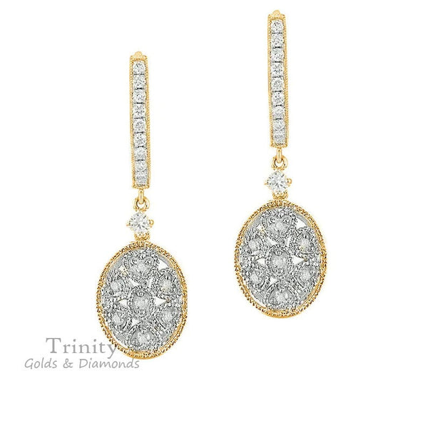 10kt gold Finish Diamond Earrings, Sterling Silver Moissanite Earrings, Dangle Drop Earrings,Screw Black Diamond Earrings, Mother's day Gift
