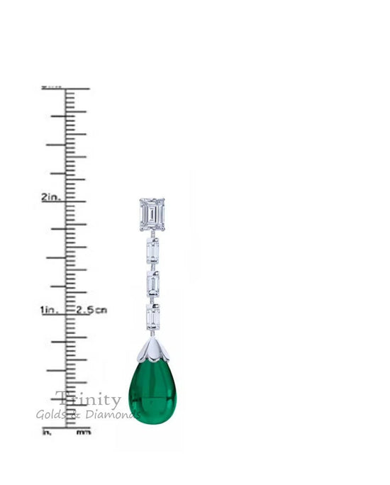 EMERALD DANGLE EARRINGS, Emerald earrings, Emerald silver earrings, Emerald Pear Cut, Emerald pear shape, Silver earrings, Silver jewelry