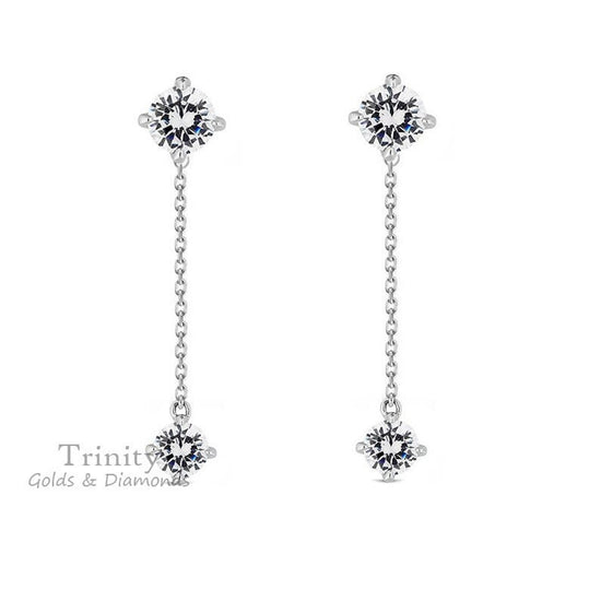 MOISSANITE 925 STERLING SILVER  Dangle Earrings,Silver Drop Earrings,14 Kt Gold Plated Earring For New Year Celebration,Handmade Jewelry.