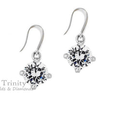 2.0CT Moissanite Dangle Earrings, Simple Dangle Earrings, Diamond Dangle Earring, Diamond Drop Earrings, Everyday Use Dangle Earrings, Gifts