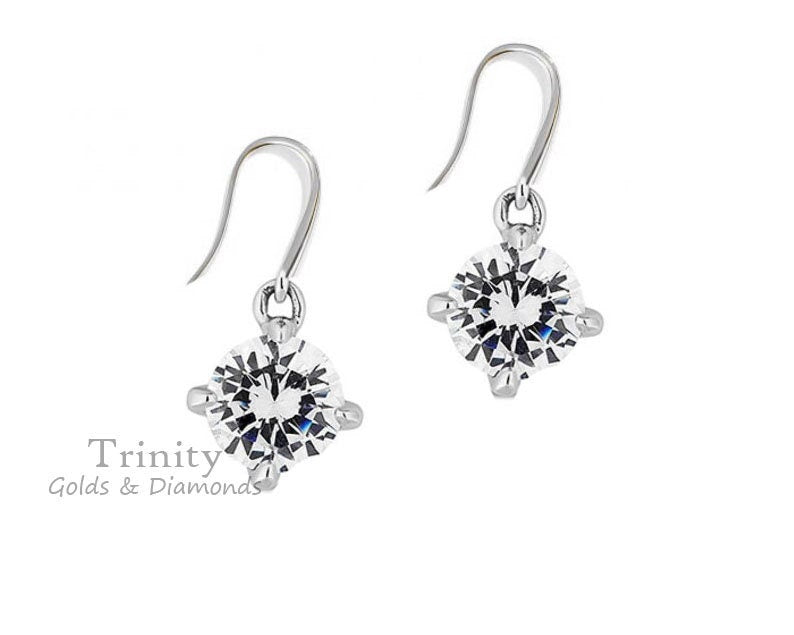 2.0CT Moissanite Dangle Earrings, Simple Dangle Earrings, Diamond Dangle Earring, Diamond Drop Earrings, Everyday Use Dangle Earrings, Gifts