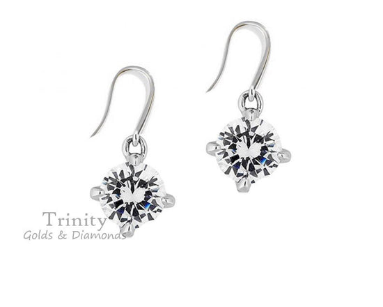 2.0CT Moissanite Dangle Earrings, Simple Dangle Earrings, Diamond Dangle Earring, Diamond Drop Earrings, Everyday Use Dangle Earrings, Gifts