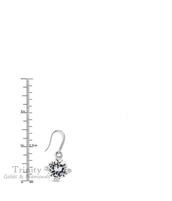 2.0CT Moissanite Dangle Earrings, Simple Dangle Earrings, Diamond Dangle Earring, Diamond Drop Earrings, Everyday Use Dangle Earrings, Gifts