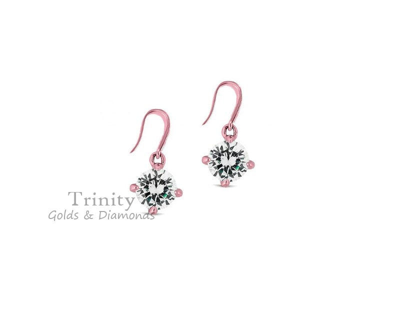 2.0CT Moissanite Dangle Earrings, Simple Dangle Earrings, Diamond Dangle Earring, Diamond Drop Earrings, Everyday Use Dangle Earrings, Gifts