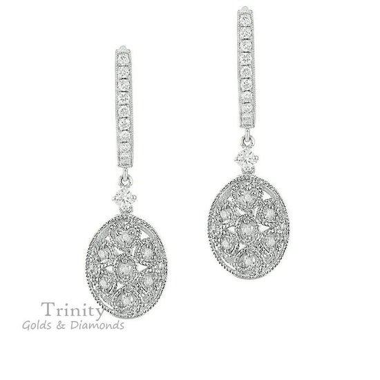 3.00 Ct Diamond And Moissanite Earrings, Drop And Dangle Women&
