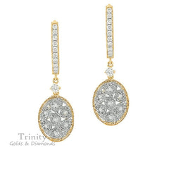 3.00 Ct Diamond And Moissanite Earrings, Drop And Dangle Women's Earrings, 925 Sterling Silver, 14K White Gold Plated, Gift For Her