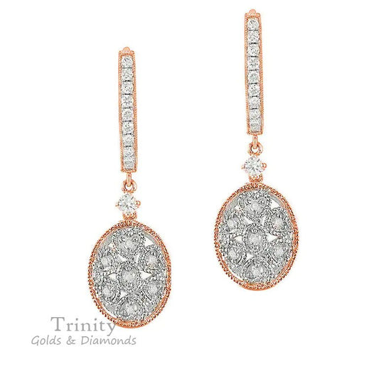 MOISSANITE BRIDAL JEWELRY, Wedding Earrings, Moissanite Earrings Gold Plated 925 Sterling Silver Dangle Drop Earrings, Mother&
