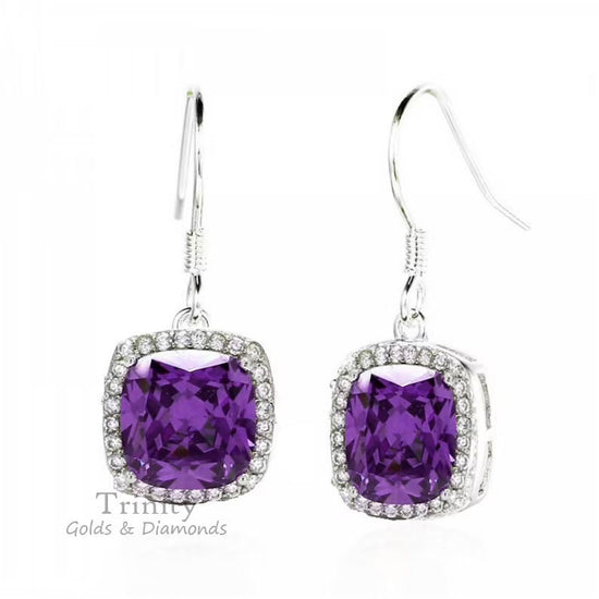 Amethyst Dangle Earrings, Amethyst earrings, February Birthstone Gift/February Birthstone earrings/Bridesmaid earrings/Birthday Gift for Her