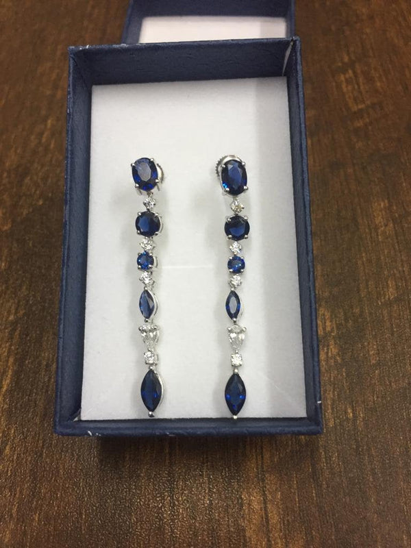 Sapphire Dangle Earrings • Gemstone Earring • Birthstone Dangle Earring • Multi-stone Earring • Marquise, Oval , Pear & Round Shape.
