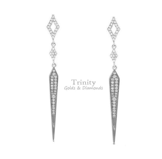 Moissanite Drop Earrings, 0.50 Carat Moissanite Diamond Dangle Earrings, Handmade Dangle Earrings, Diamond Earrings For Her, Gift For Her