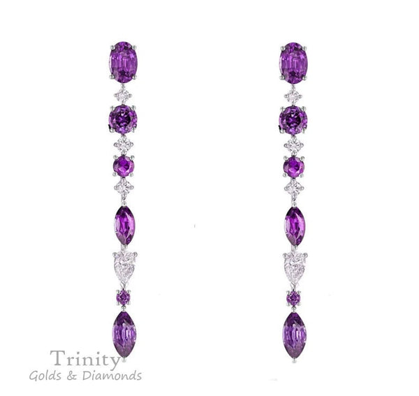 AMETHYST EARRINGS,STERLING Silver Purple Amethyst Earrings, Amethyst Dangle Earrings, February Birthstone , Dangle Earrings, Wedding Gifts