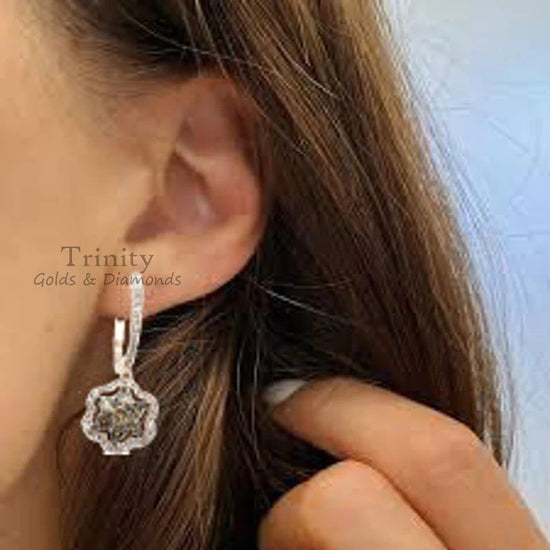 Brown Gemstone Drop & Dangle Earrings,Cluster Diamond Earrings,Diamond Dangle Earrings, Earrings Pair,Earrings Dangle , Wedding Gifts,