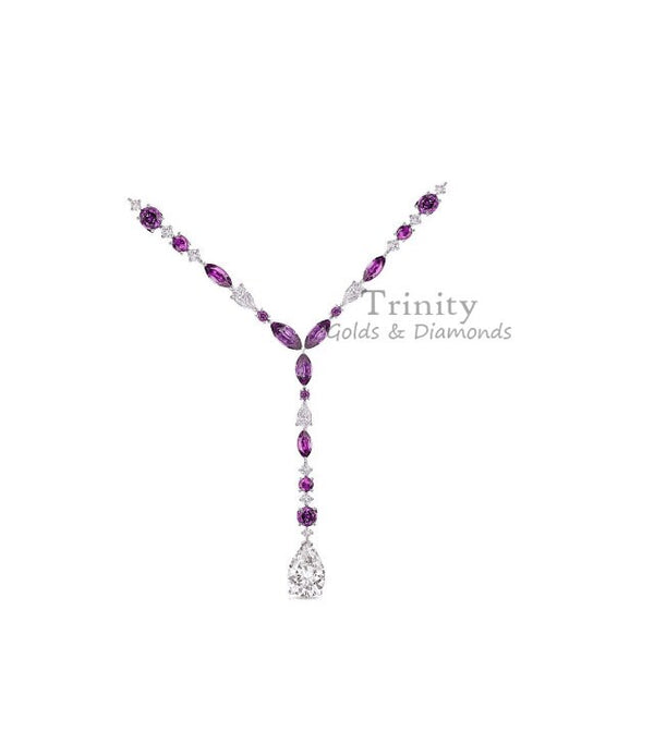 Amethyst Necklace / Sterling Silver Amethyst Necklace / Pear Shape Amethyst Pendant / Light Purple Amethyst Necklace / February Gemstone