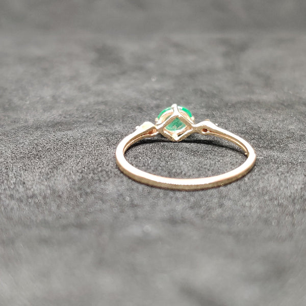 Three Stone Ring, Emerald Ring, Gemstone Emerald Ring For Women, 14K Gold Over 925 Sterling Silver Unique Handmade Ring for Her
