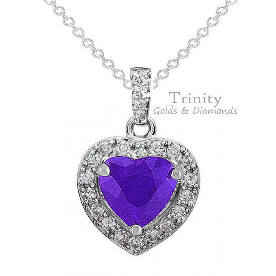 Red Garnet And Diamond Heart Pendant,Big Heart Pendant, Sterling Silver Pendant, Heart Pendant, Best Gift for Special One, Mother&