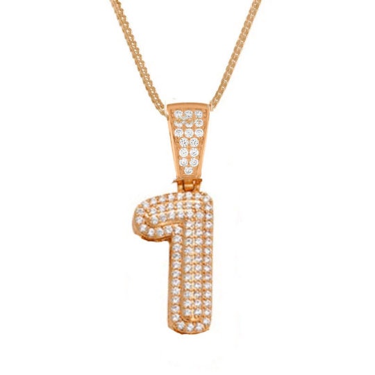 Moissanite Diamond 0-9 Number Pendant, Personalized Number Pendant, Hip Hop Pendant, Pendant For Men And Women, Gift For Him, Diamond Number