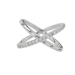 Crossover Sterling Silver Ring, Moissanite Diamond Ring, Stacable Ring, fall trends, 925 sterling silver, Crossover Ring, X cross ring