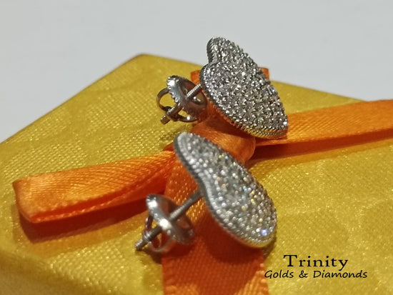 Moissanite Heart Shape Earrings/ Minimalist Earrings/ Heart Earrings/Push Back Earring/ Dainty Earrings/ Valentine Day Earring/ Gift for Her