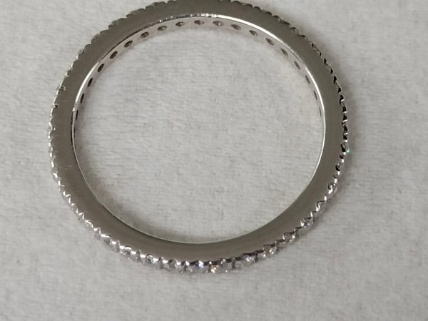Round Moissanite Wedding Band Women, Colorless Moissanite Full Eternity Band Women,  Moissanite Matching Wedding Band, Handmade Wedding Band
