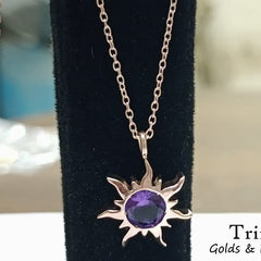 SUN NECKLACE Natural RUBY Birthstone Sterling Silver Sun Necklace, Birthstone Dainty Minimalist Necklaces,  All Gemstone/Birthstones Options