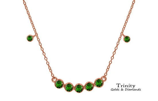 Emerald Bezel Curved Bar Necklace/ 925 Sterling Silver Emerald Necklace/ Anniversary Gift/ Dainty Emerald Bar Necklace/ Women&