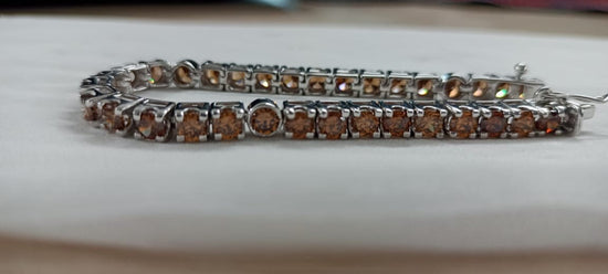 BROWN Gemstone Tennis Bracelet • 7.0CT Brown Gemstone Tennis Bracelet For Her • Sterling Silver Jewelry • Anniversary Gift for Women