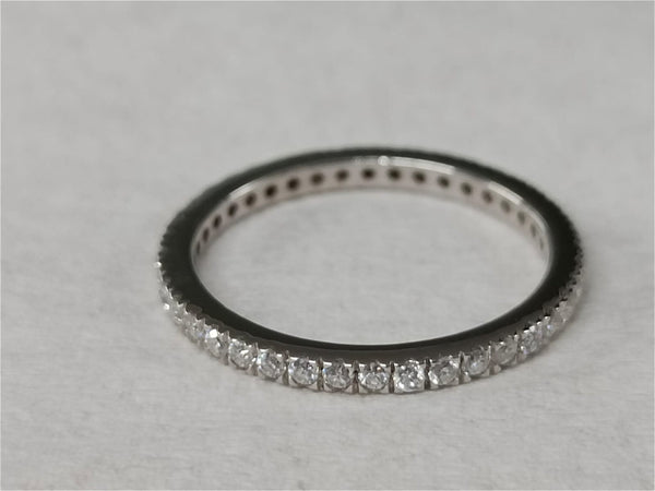 Round Moissanite Wedding Band Women, Colorless Moissanite Full Eternity Band Women,  Moissanite Matching Wedding Band, Handmade Wedding Band