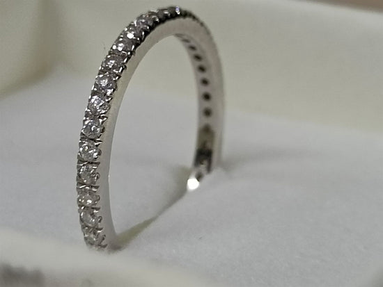 Round Moissanite Wedding Band Women, Colorless Moissanite Full Eternity Band Women,  Moissanite Matching Wedding Band, Handmade Wedding Band