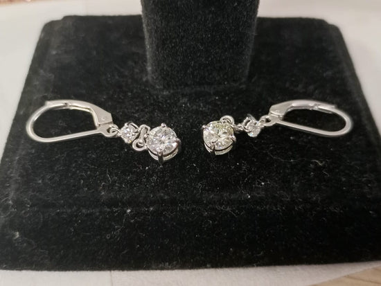 Moissanite Drop Earrings, 1.0 Carat Moissanite Diamond Dangle Earrings, Handmade Dangle Earrings, Diamond Earrings For Her, Gift For Her