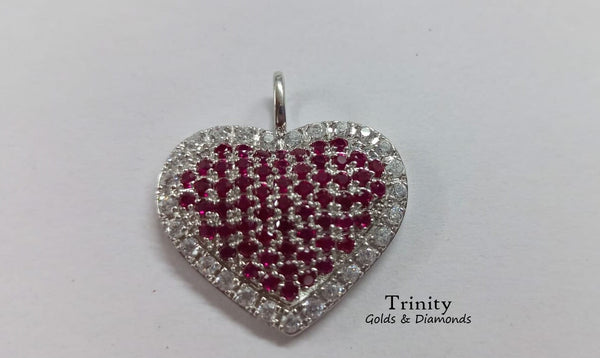 True Elegant® Ruby Heart Pendant / 925 Silver Heart Pendant/ Wedding Necklace For Her/ Sapphire Heart, Gemstone Heart Pendant, Perfect Gift