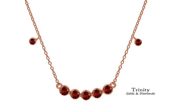 Red Ruby Bezel Curved Bar Necklace/ 925 Sterling Silver Ruby Necklace/ Anniversary Gift/ Dainty Ruby Bar Necklace/ Women's Necklace