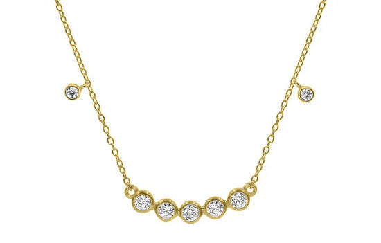 14k White Gold Plated, Moissanite Diamond Necklace, Delicate Moissanite Bar Necklace, Diamond Bar Necklace,Diamond Bar Necklace,Gift For Her