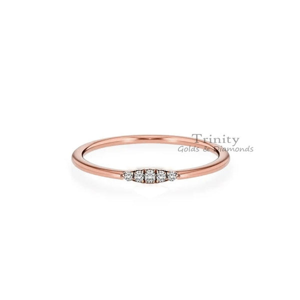 Moissanite Dainty Ring, Handmade Ring, Delicate Ring, Diamond Ring, Minimalist Ring, Stackble Ring, 14K White Gold Plated, Gifts