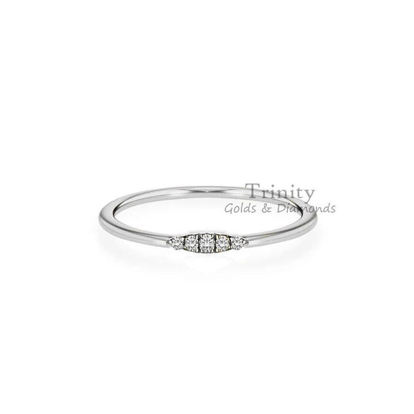 Moissanite Dainty Ring, Handmade Ring, Delicate Ring, Diamond Ring, Minimalist Ring, Stackble Ring, 14K White Gold Plated, Gifts