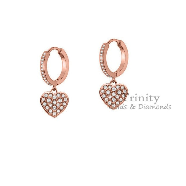 1.50CT 14kt White Gold Plated Moissanite Heart Shape Drop Dangle Earrings, Diamond Heart Earrings, Moissanite Dangle Drop earrings, Gifts