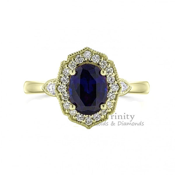 Blue Sapphire Wedding Ring, Unique Sapphire Wedding Anniversary Ring For Women, 925 Sterling Silver Sapphire Engagement Ring,Birthstone Ring