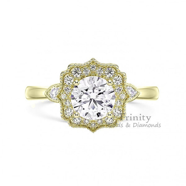 Moissanite And Diamond Ring, Handmade Ring, 14k Rose Gold Plated, Engagement Wedding Women's Ring, Valentine Day Ring, Gift For Her