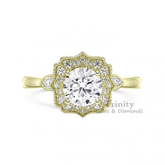 Moissanite And Diamond Ring, Handmade Ring, 14k Rose Gold Plated, Engagement Wedding Women&