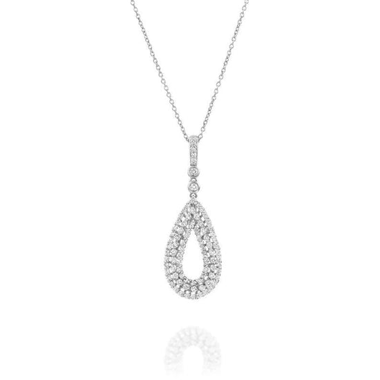 Moissanite And Diamond Pendant, 925 Sterling Silver, Handmade Pendant Necklace, TearDrop Necklace Pendant, Wedding Pendant, Gift For Her