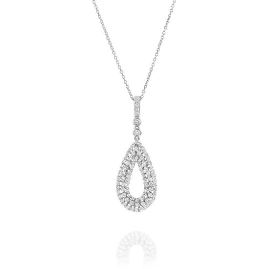 Moissanite And Diamond Pendant, 925 Sterling Silver, Handmade Pendant Necklace, TearDrop Necklace Pendant, Wedding Pendant, Gift For Her