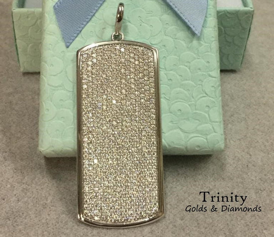 Moissanite Pendant Necklace • Dog Tag Pendant - Classic and Customizable Pet ID Jewelry, Handmade Pendant For Men & Women •